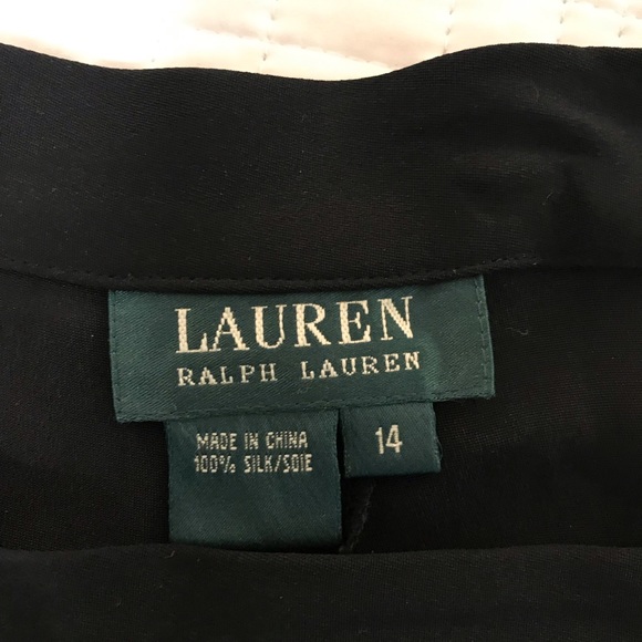 Ralph Lauren Wide Leg Black Silk Pant sz 14 - Picture 3 of 3